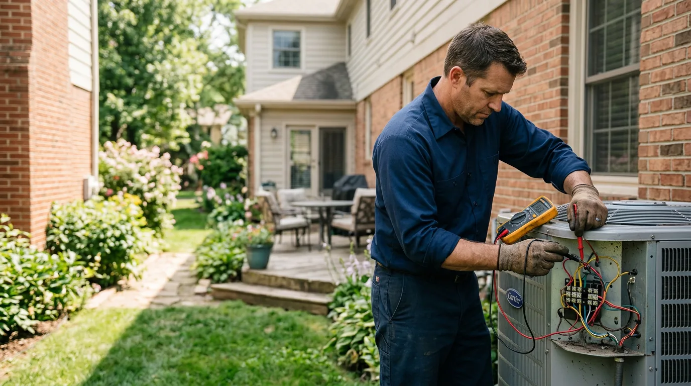HVAC technician working near Welch, OK